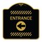Signmission Designer Series Sign-Entrance Left Arrow, Black & Gold Aluminum Sign, 18" H, BG-1818-23964 A-DES-BG-1818-23964 - alternate 1